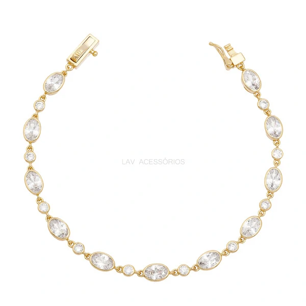 Pulseira Prata 925 Riviera Inglesa Bianca Shine Ouro