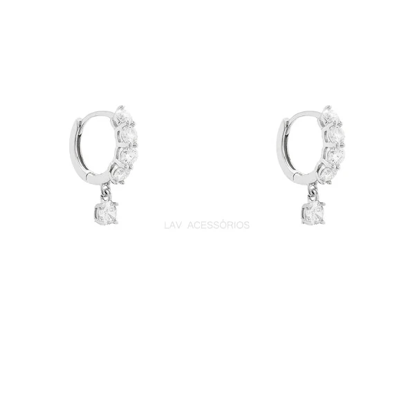 Argolinha Prata 925 Moissanite Cravejada 3 mm Pin Solitário