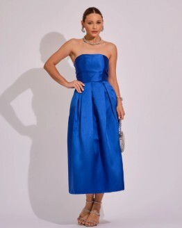 Vestido midi tomara que caia