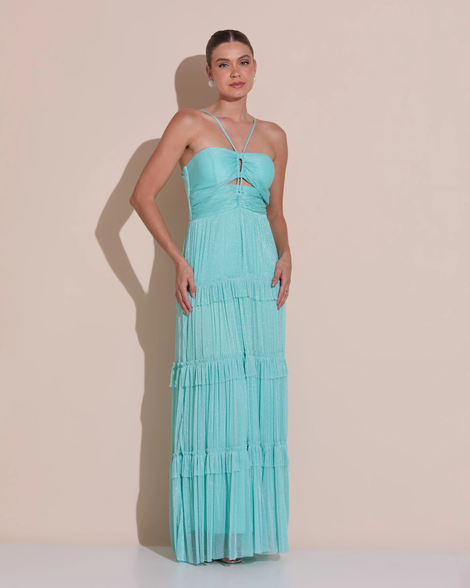 Foto Vestido de Festa Longo Tule com Saia Babado Tiffany
