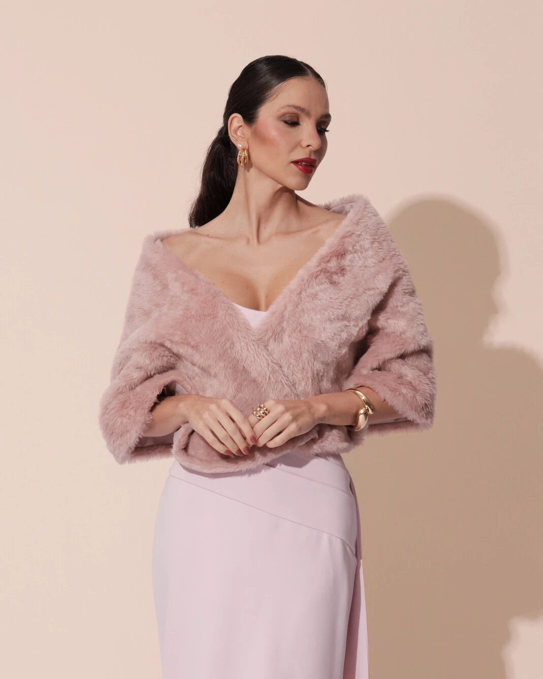 FotoEstola Rose Queimado Fake Fur