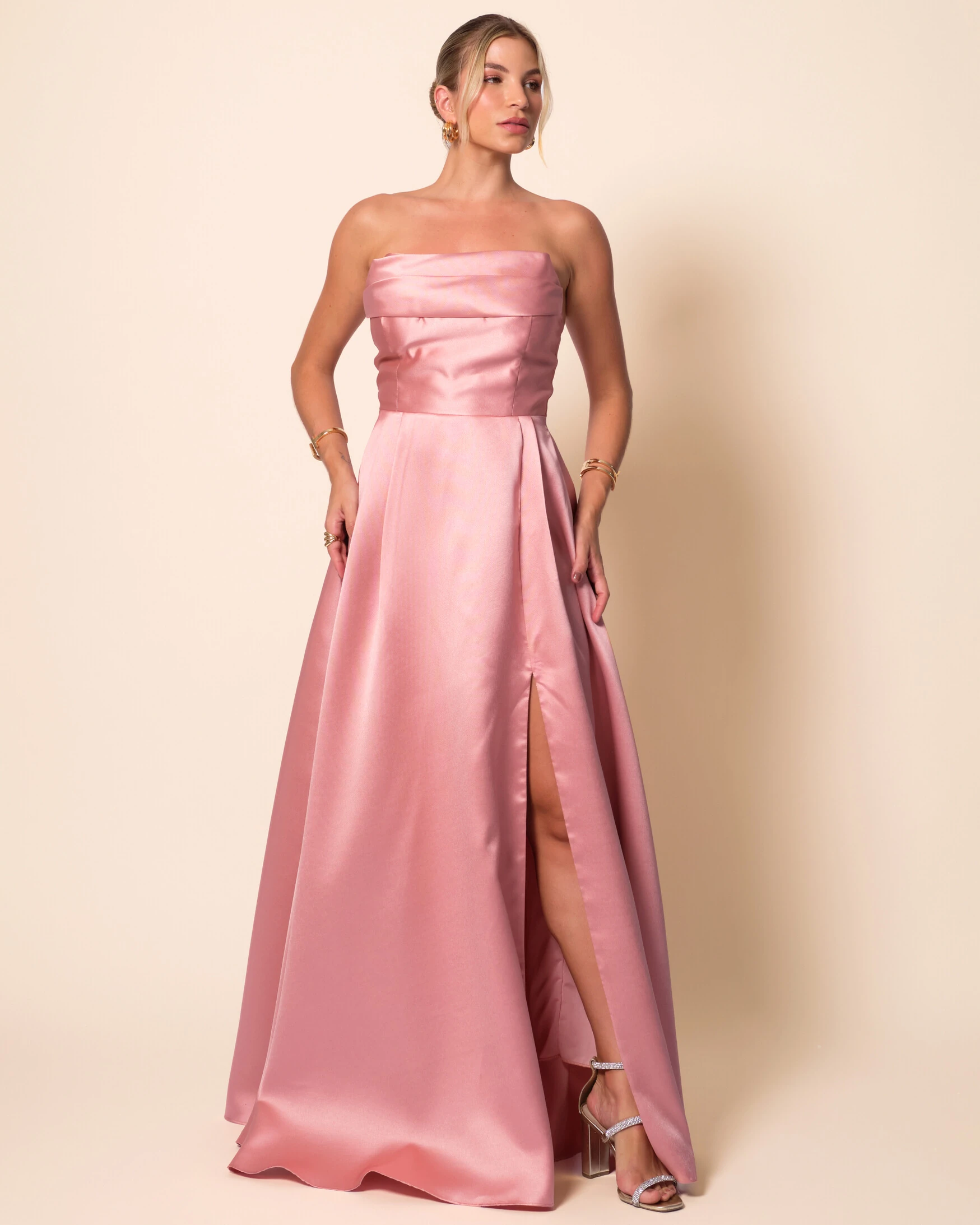 FotoVestido de Festa Longo Tomara que Caia Trançado Costa em Zibeline Rose