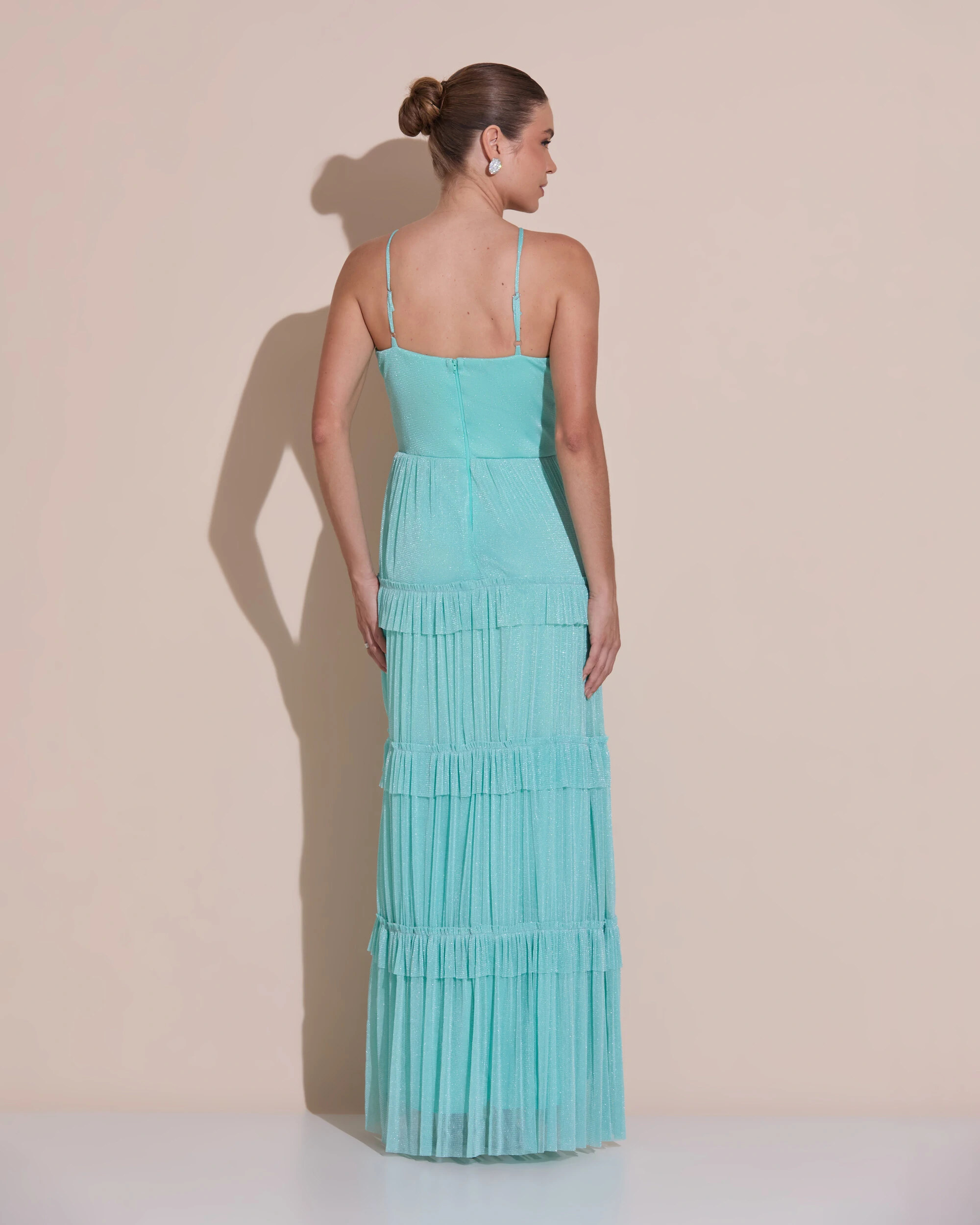 Foto Vestido de Festa Longo Tule com Saia Babado Tiffany