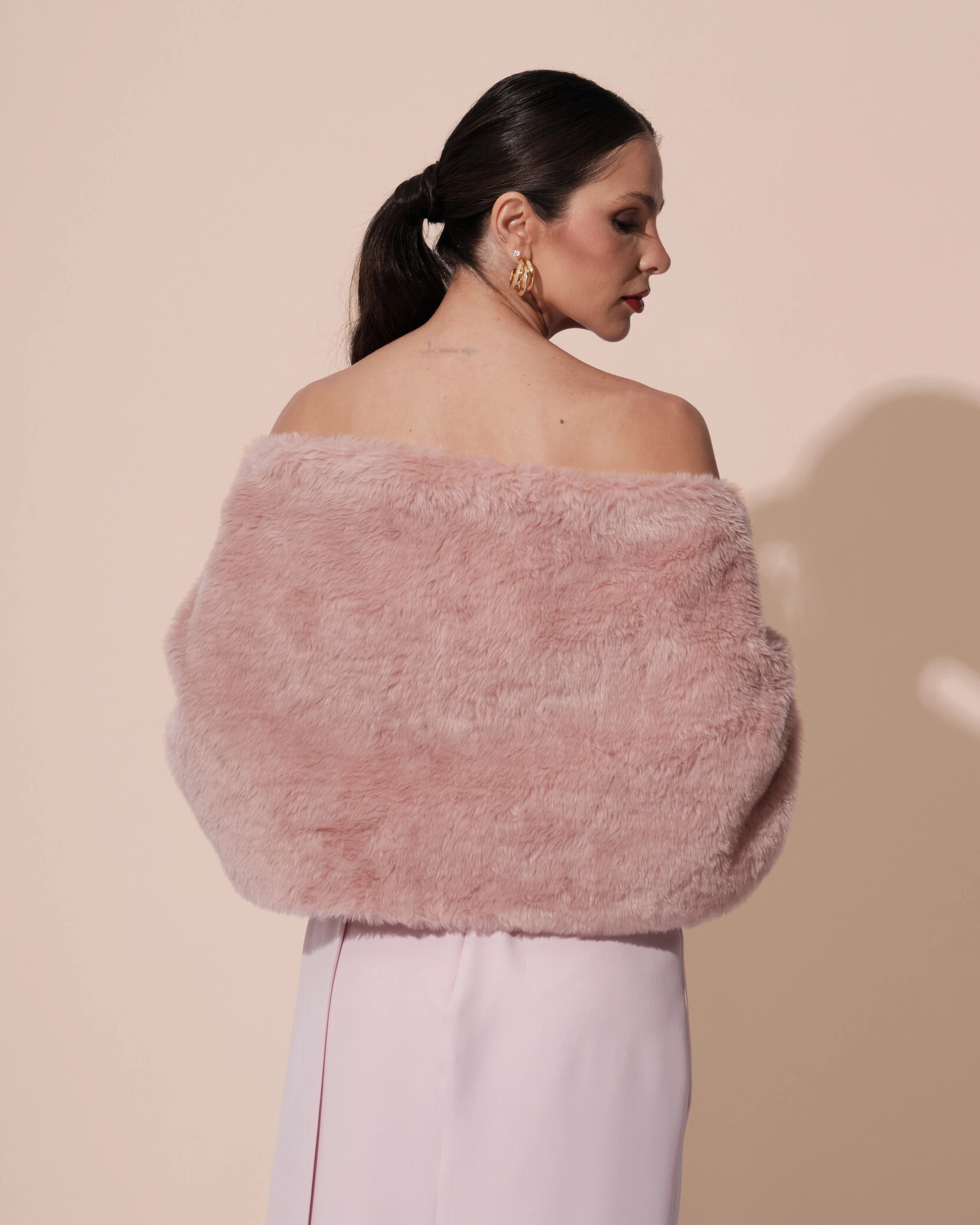 FotoEstola Rose Queimado Fake Fur