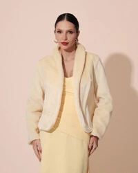 Casaco Fake Fur Palha