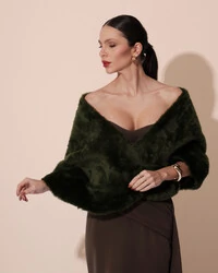 Estola Verde Oliva New Fake Fur