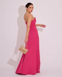 Vestido de Festa Longo Tomara que Caia Alfaiataria Pink New