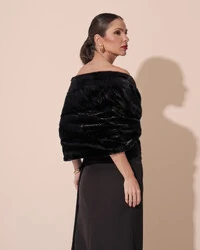 Estola de Pele Preta