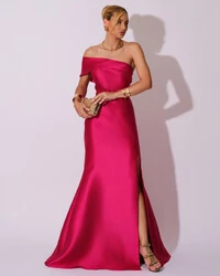 Vestido de Festa Zibeline com Faixa Ombro a Ombro Pink