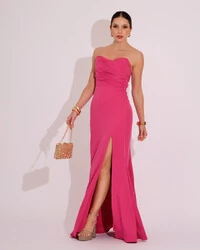 Vestido de Festa Longo Tomara que Caia Alfaiataria Pink New