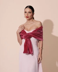 Estola Veludo Pink Escuro