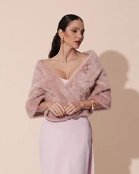 Estola Rose Queimado Fake Fur