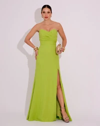 Vestido de Festa Longo Tomara que Caia Alfaiataria Verde Lima