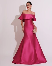 Vestido de Festa Longo Ombro a Ombro Zibeline com Babado Pink