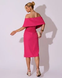 Vestido de Festa Midi Alfaitaria Pink