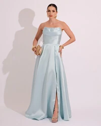 Vestido de Festa Longo Tomara que Caia Trançado Costa em Zibeline Tiffany