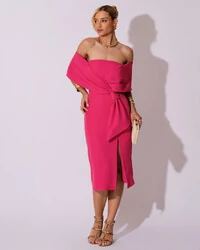 Vestido de Festa Midi Alfaitaria Pink