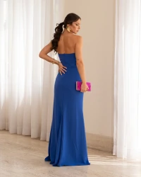 Vestido de Festa Longo Tomara que Caia Alfaiataria Azul Royal