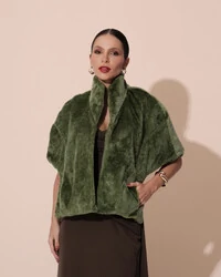 Estola Fake Fur Verde Oliva New