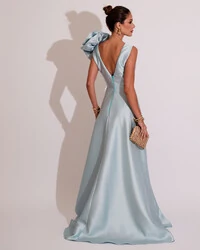 Vestido de Festa longo Zibeline Flor Tiffany