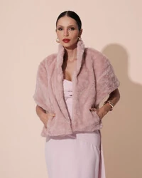 Estola Fake Fur Rose Queimado