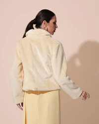 Casaco Fake Fur Palha