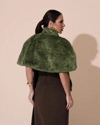 Estola Fake Fur Verde Oliva New