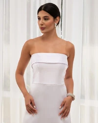Vestido Longo de Festa Zibeline Tomara que Caia Branco