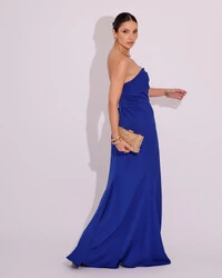 Vestido de Festa Longo Tomara que Caia Alfaiataria Azul Royal