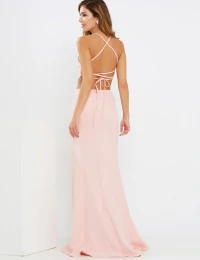 Vestido Longo Alfaiataria Clara Rosa Claro