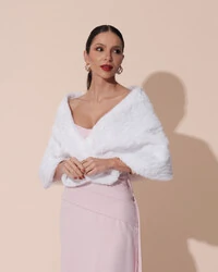Estola Branco Fake Fur