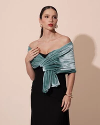 Estola Veludo Verde Menta