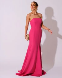 Vestido de Festa Longo Alfaiataria Tomara que Caia Saia Sereia Pink