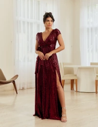 Vestido Longo Gloria Preto com Marsala