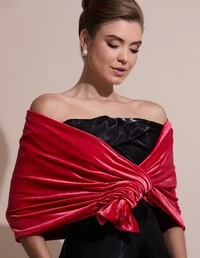 Estola Veludo Vermelho