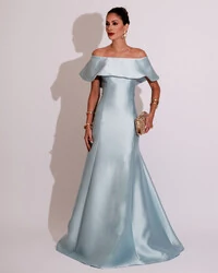 Vestido de Festa Longo Ombro a Ombro Zibeline com Babado Tiffany