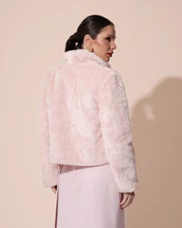 Casaco Fake Fur Rose