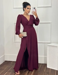 Vestido Longo Michelle Marsala