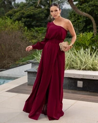 Vestido Longo Leticia Marsala