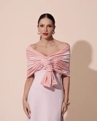 Estola Veludo Rosa