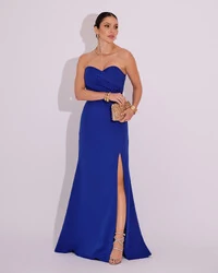 Vestido de Festa Longo Tomara que Caia Alfaiataria Azul Royal
