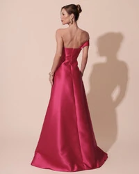 Vestido de Festa Longo Zibeline um Ombro Só Mullet Pink New