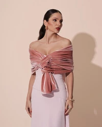 Estola Veludo Rose
