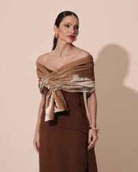 Estola Veludo Dourado