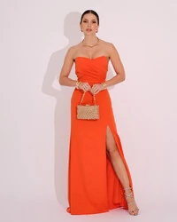 Vestido de Festa Longo Tomara que Caia Alfaiataria Laranja