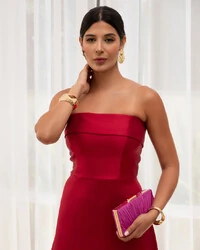 Vestido Longo de Festa Zibeline Tomara que Caia Marsala