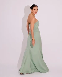 Vestido de Festa Longo Tomara que Caia Alfaiataria Verde Menta