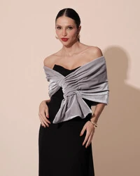 Estola Veludo Cinza