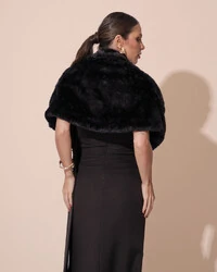 Estola Fake Fur Preto