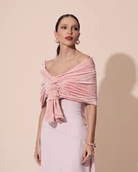Estola Veludo Rosa
